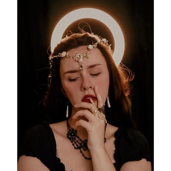 Handmade Fairy Crown Floral Headband Elven Circlet for Women Girls Cosplay main image 5